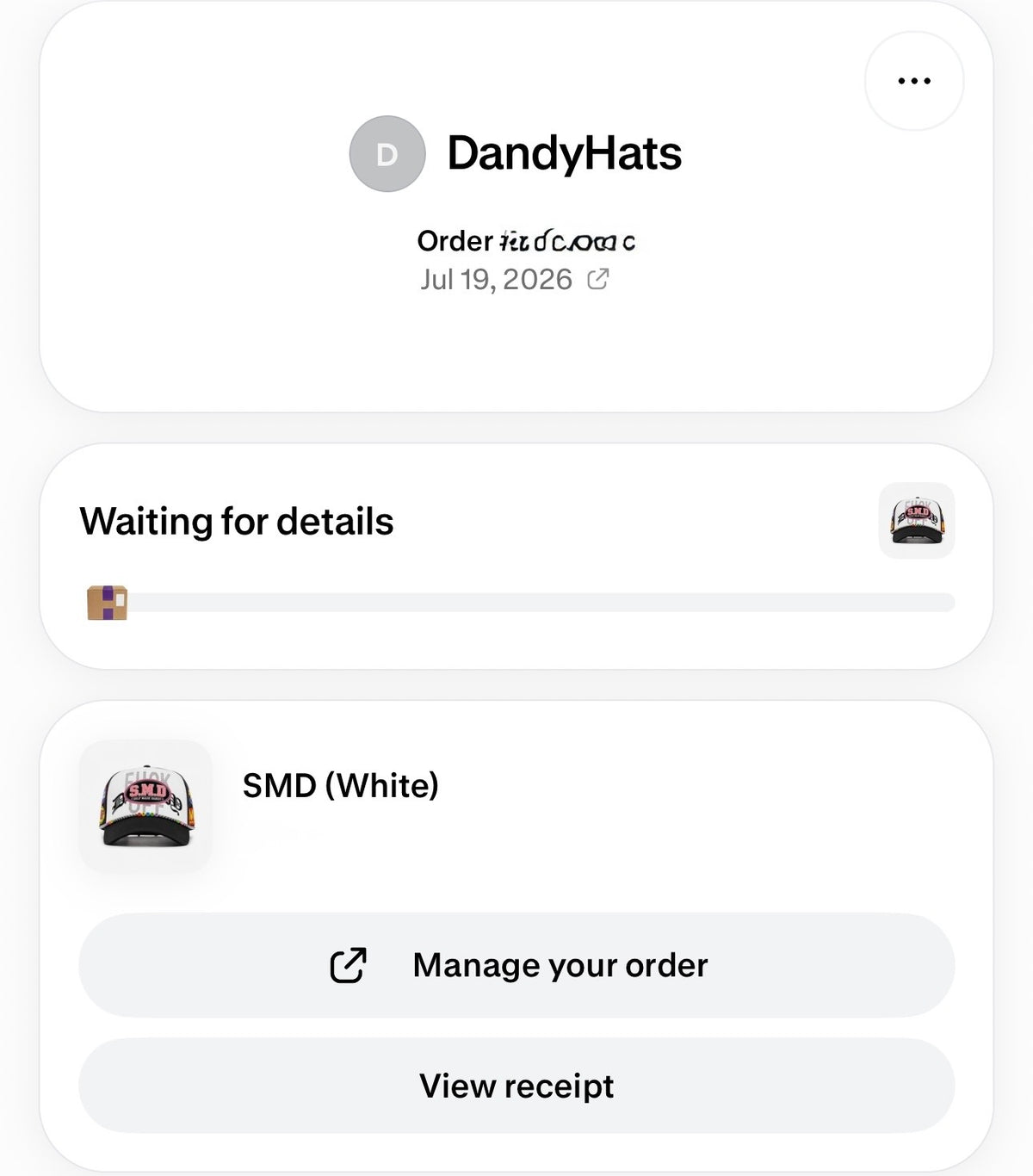 DANDY HATS | SELF MADE DANDY (WHITE SMD) FRIENDS & FAMILY
