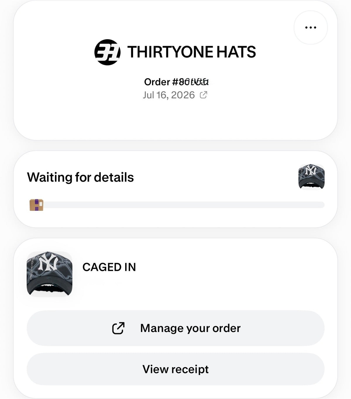 THIRTY ONE HATS | CAGED IN