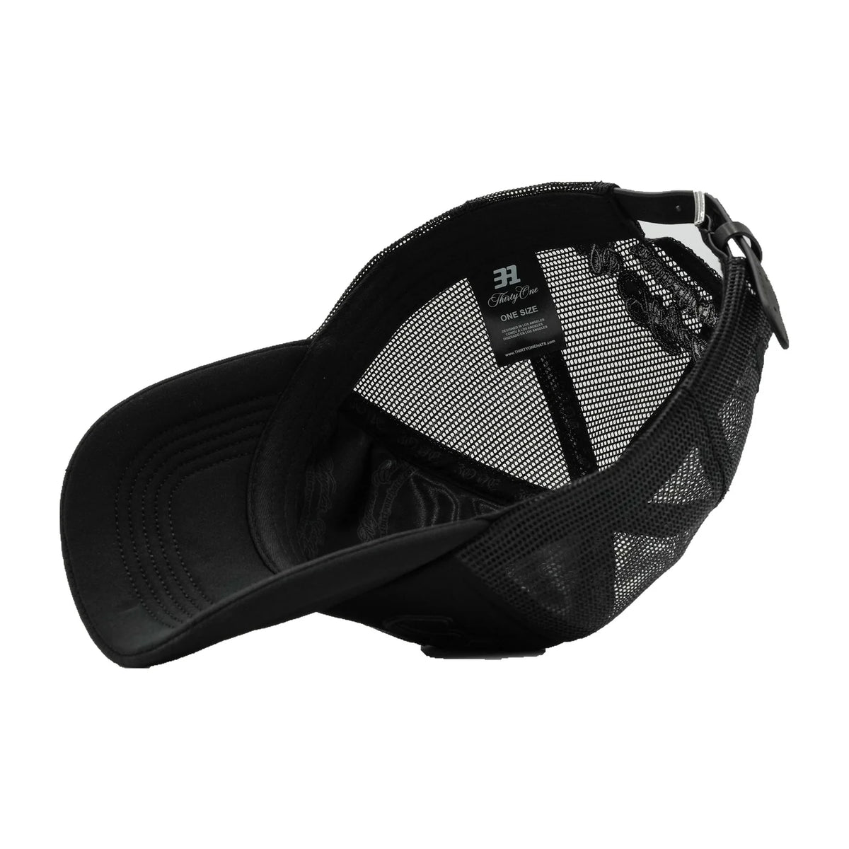 THIRTY ONE HATS | 3ONE BLACK/BLACK CURVED BRIM