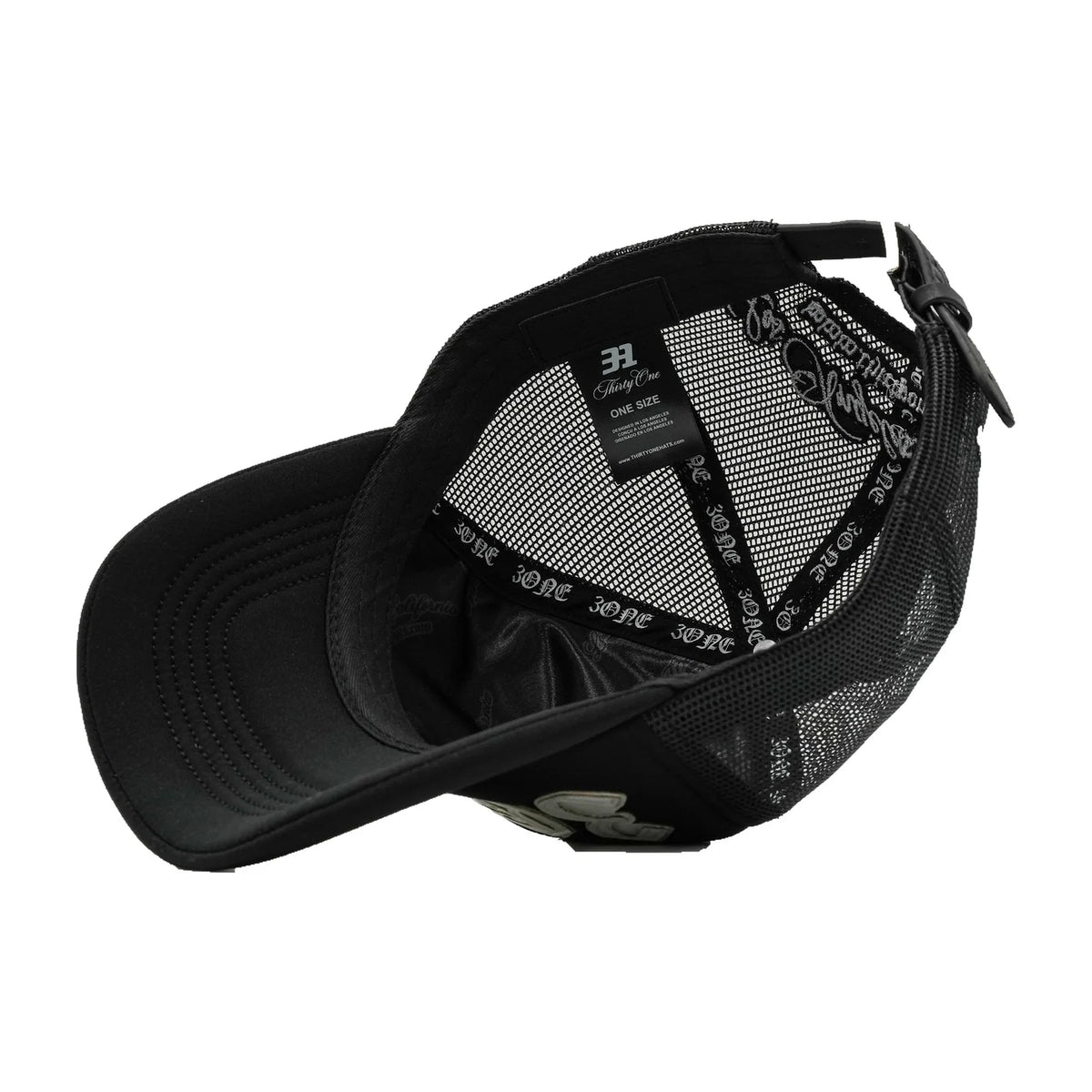 THIRTY ONE HATS | 3ONE BLACK/WHITE CURVED BRIM